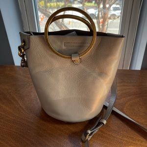 Rebecca Minkoff light grey mini bucket bag